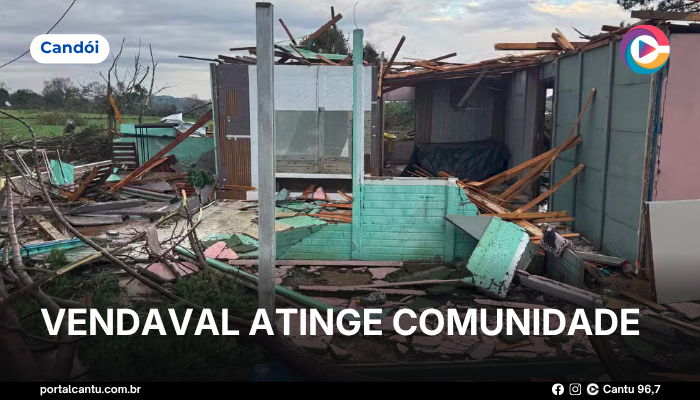 Foto: Reprodução Candói - Vendaval atinge comunidade
