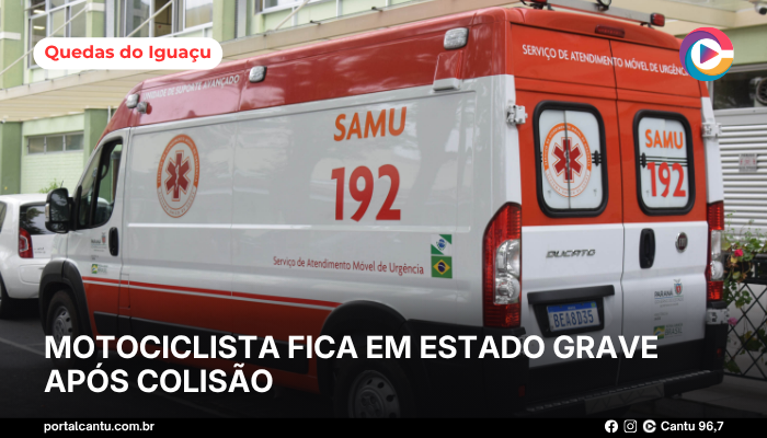 Quedas do Iguaçu - Motociclista fica em estado grave após colisão