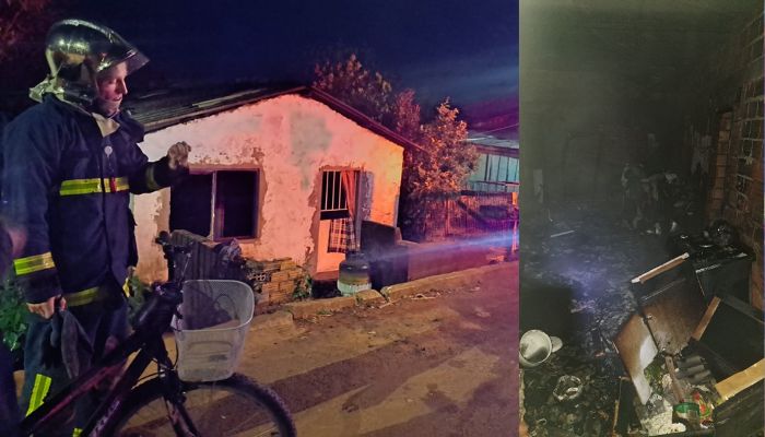 Guaraniaçu – Casa é destruída por fogo no bairro Jardim Real