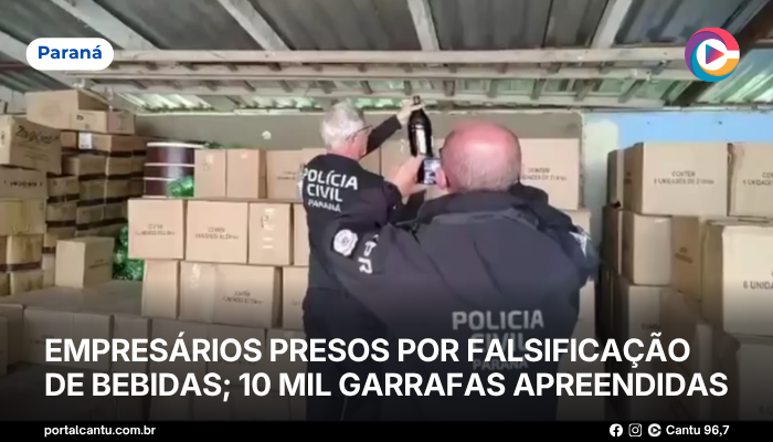 Foto: PCPR Empresários presos por falsificação de bebidas; 10 mil garrafas apreendidas