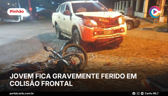 Pinhão - Jovem fica gravemente ferido em colisão frontal