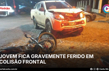 Pinhão - Jovem fica gravemente ferido em colisão frontal