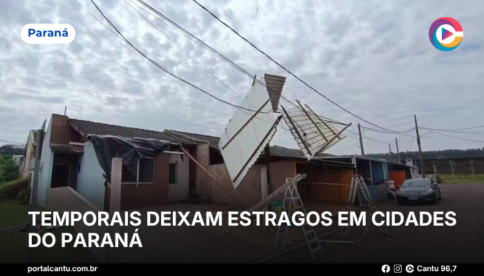 Foto: Reprodução Temporais deixam estragos em cidades do Paraná