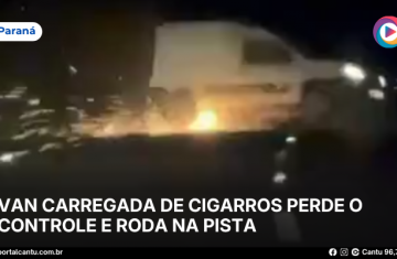 Van carregada de cigarros perde o controle e roda na pista