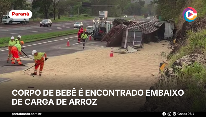 Foto: Reprodução Corpo de bebê é encontrado embaixo de carga de arroz