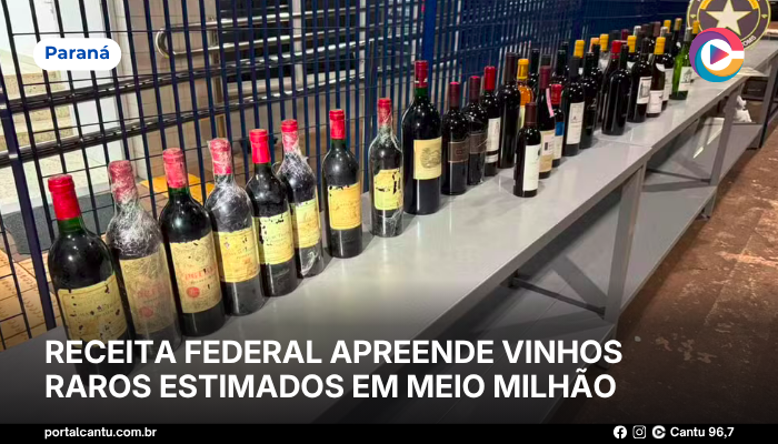 Receita Federal apreende vinhos raros estimados em meio milhão