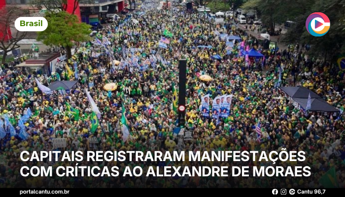 Foto: Reprodução Capitais registraram manifestações com críticas ao Alexandre de Moraes