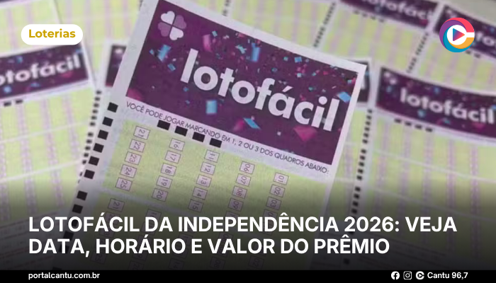 Foto: Reprodução Lotofácil da Independência 2026: veja data, horário e valor do prêmio