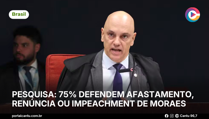 Foto: Luiz Silveira/STF Pesquisa: 75% defendem afastamento, renúncia ou impeachment de Moraes