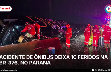 Acidente de ônibus deixa 10 feridos na BR-376, no Paraná