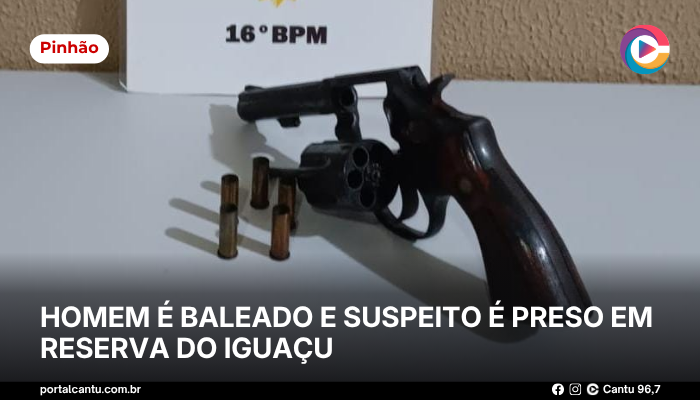 Foto: Reprodução Pinhão - Homem é baleado e suspeito é preso em Reserva do Iguaçu