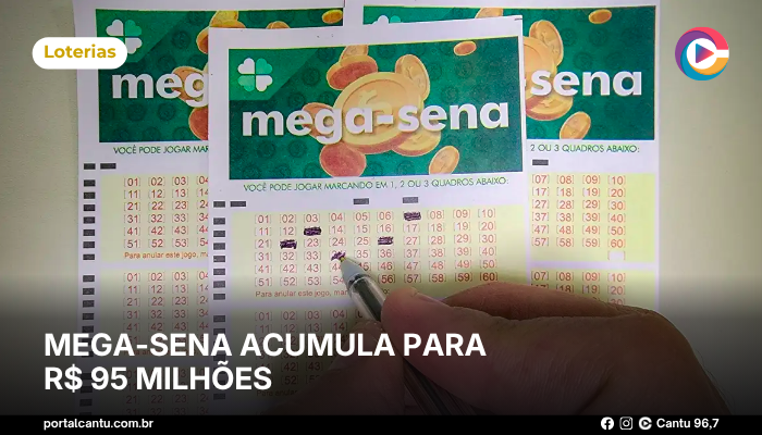 Foto: Reprodução Mega-Sena acumula para R$ 95 milhões