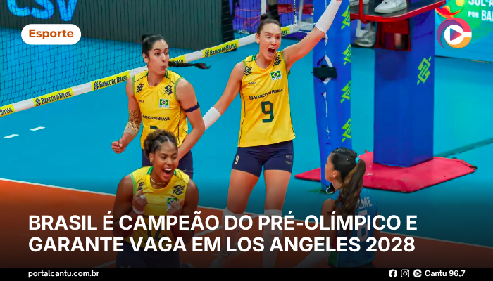 Foto: © Mauricio Val/FV Imagem/CBV Brasil é campeão do Pré-Olímpico e garante vaga em Los Angeles 2028