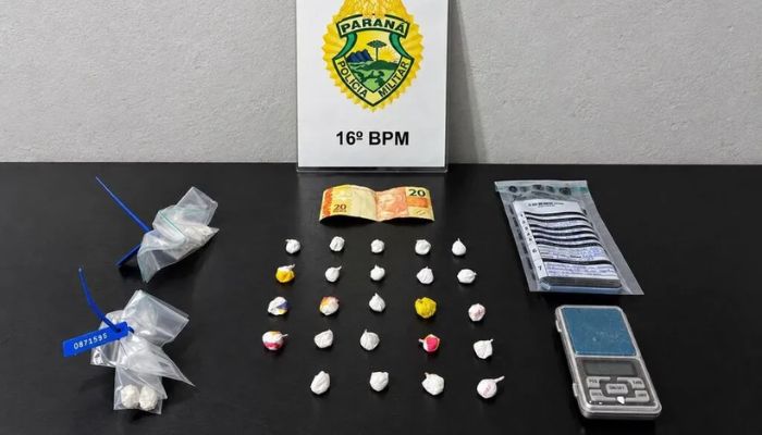 Pinhão - Homem de 24 anos é preso suspeito de tráfico de drogas no Azaléia