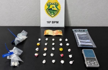 Pinhão - Homem de 24 anos é preso suspeito de tráfico de drogas no Azaléia