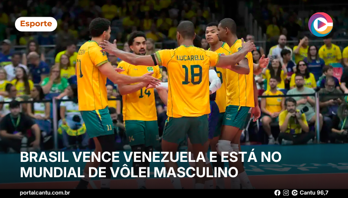 Brasil vence Venezuela e está no mundial de vôlei masculino