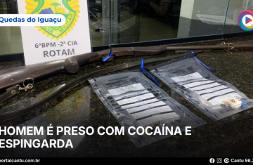 Quedas do Iguaçu - Homem é preso com cocaína e espingarda