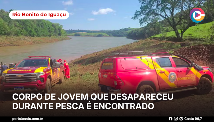 Foto: Reprodução Corpo de jovem que desapareceu durante pesca é encontrado
