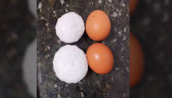 Foto: Professor Gilberto Francisco De Carli Cidade do PR registra queda de granizo do tamanho de ovos de galinha; estado está sob alerta vermelho para temporais