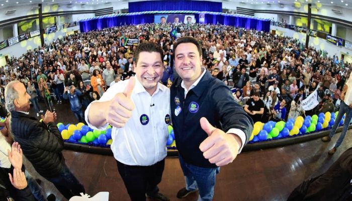 Com Ratinho Junior e Sandro Alex, campanha de Gugu Bueno reúne mais de 3 mil pessoas em Cascavel