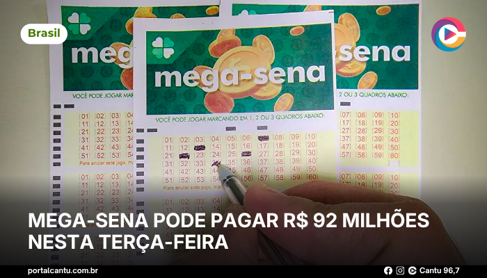 Mega-Sena pode pagar R$ 92 milhões nesta terça-feira