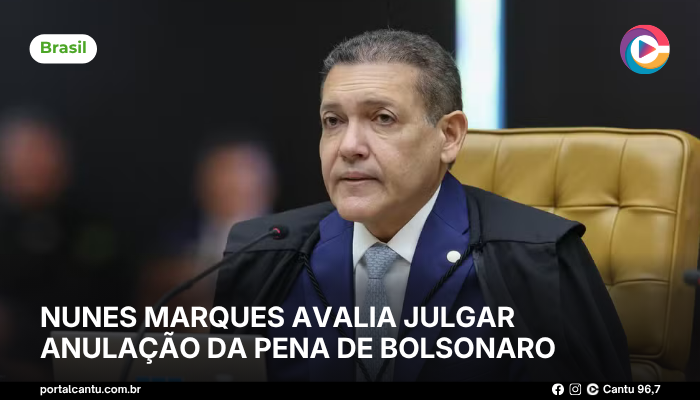 Nunes Marques avalia julgar anulação da pena de Bolsonaro