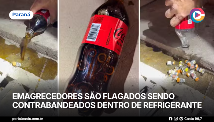 Emagrecedores são flagados sendo contrabandeados dentro de refrigerante