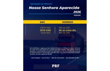 PRF reforça fiscalização nas rodovias federais do Paraná durante feriado de Nossa Senhora Aparecida