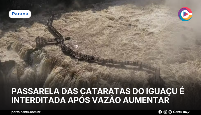 Passarela das Cataratas do Iguaçu é interditada após vazão aumentar