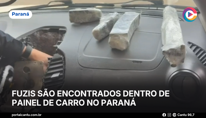 Fuzis são encontrados dentro de painel de carro no Paraná