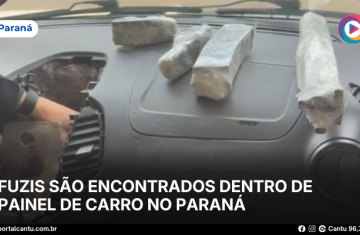 Fuzis são encontrados dentro de painel de carro no Paraná