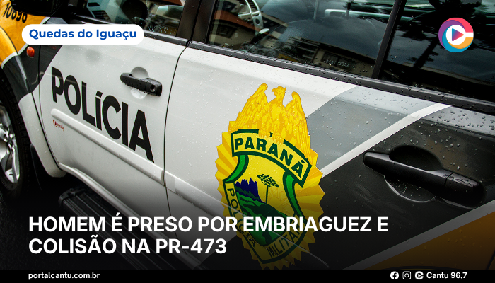 Quedas do Iguaçu - Homem é preso por embriaguez e colisão na PR-473