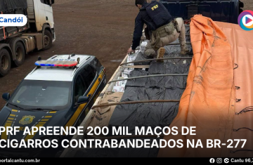 Candói - PRF apreende 200 mil maços de cigarros contrabandeados na BR-277